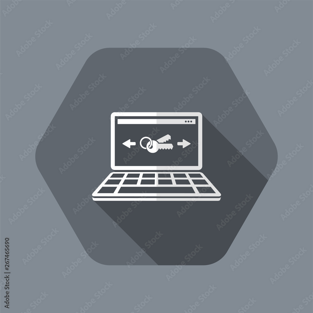 Poster secure transfer data - flat minimal icon