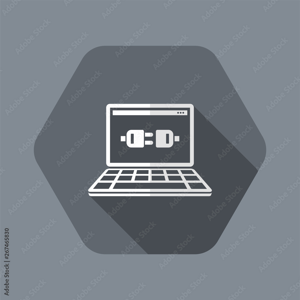 Poster computer plugin - flat minimal icon