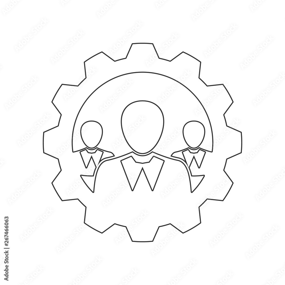 Poster collaborative people design icon. element of hr for mobile concept and web apps icon. outline, thin 