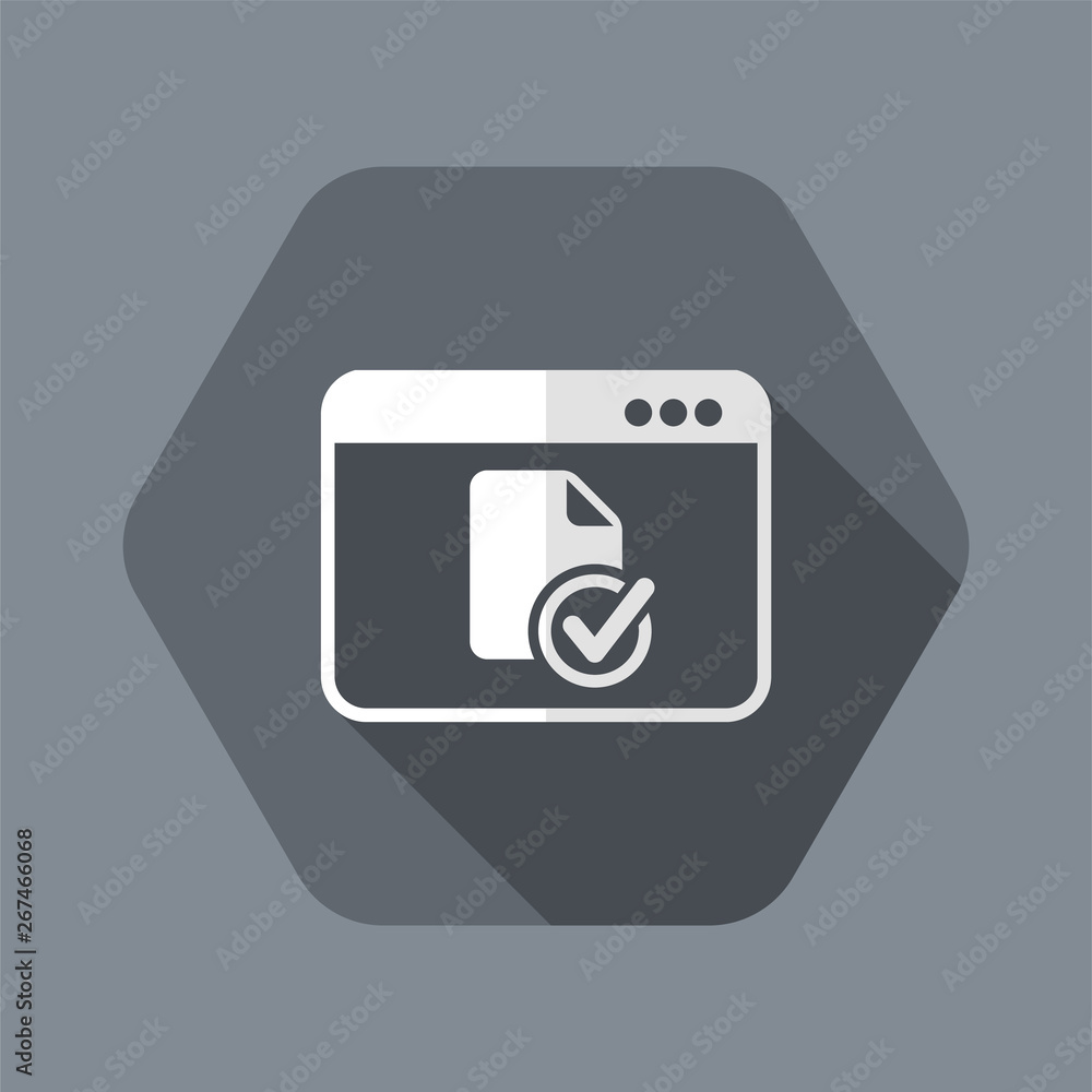Poster check document - vector flat minimal icon