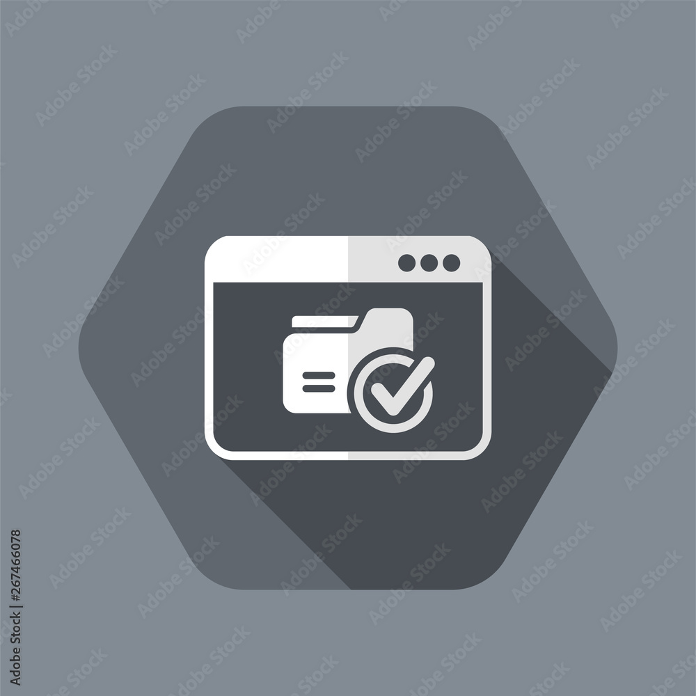 Poster check folder - vector flat minimal icon