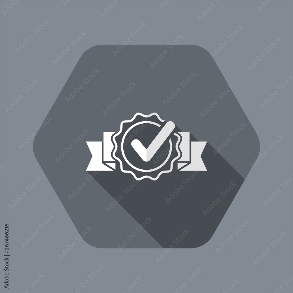 Poster approval check - vector flat minimal icon