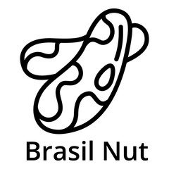 Brasil nut icon. Outline brasil nut vector icon for web design isolated on white background