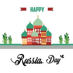 Obraz premium Happy Russia Day Vector Template Design Illustration