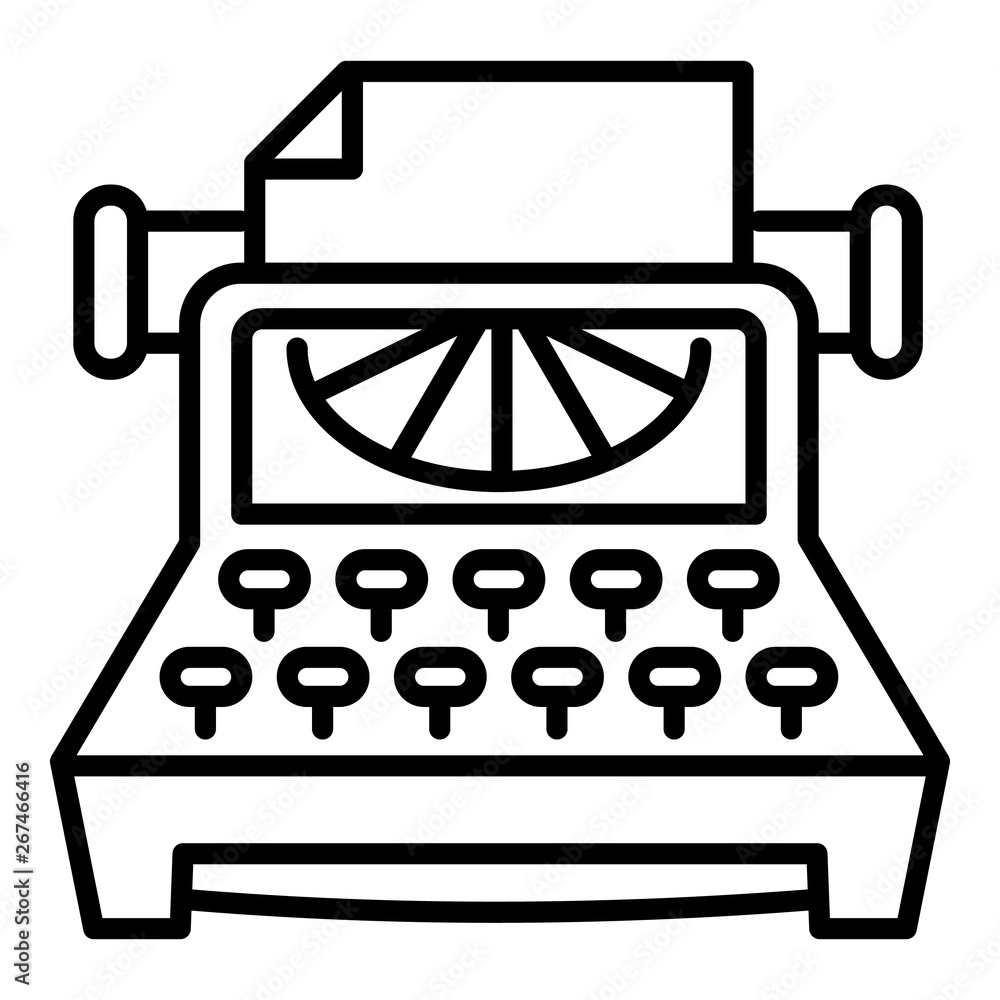 Poster office typewriter icon. outline office typewriter vector icon for web design isolated on white backg