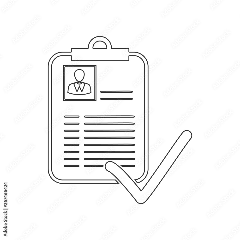 Poster approved curriculum vitae icon. element of hr for mobile concept and web apps icon. outline, thin li