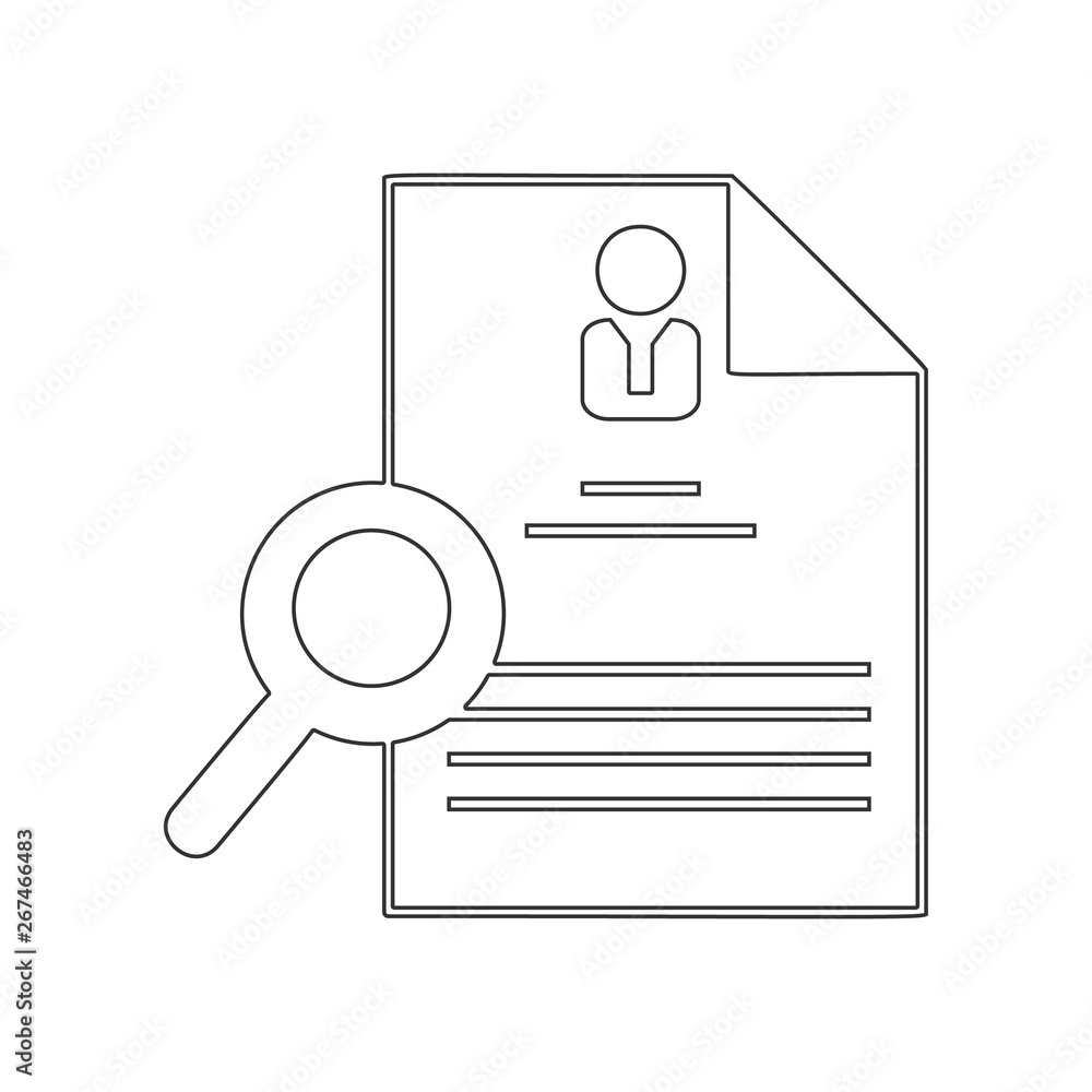 Poster hiring and recruiting, resume icon. element of hr for mobile concept and web apps icon. outline, thi
