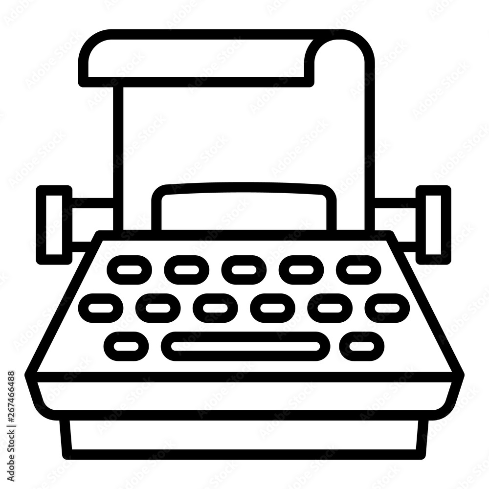 Poster secretary typewriter icon. outline secretary typewriter vector icon for web design isolated on white