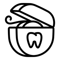 Floss box icon. Outline floss box vector icon for web design isolated on white background
