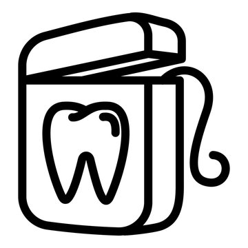 Floss icon. Outline floss vector icon for web design isolated on white background