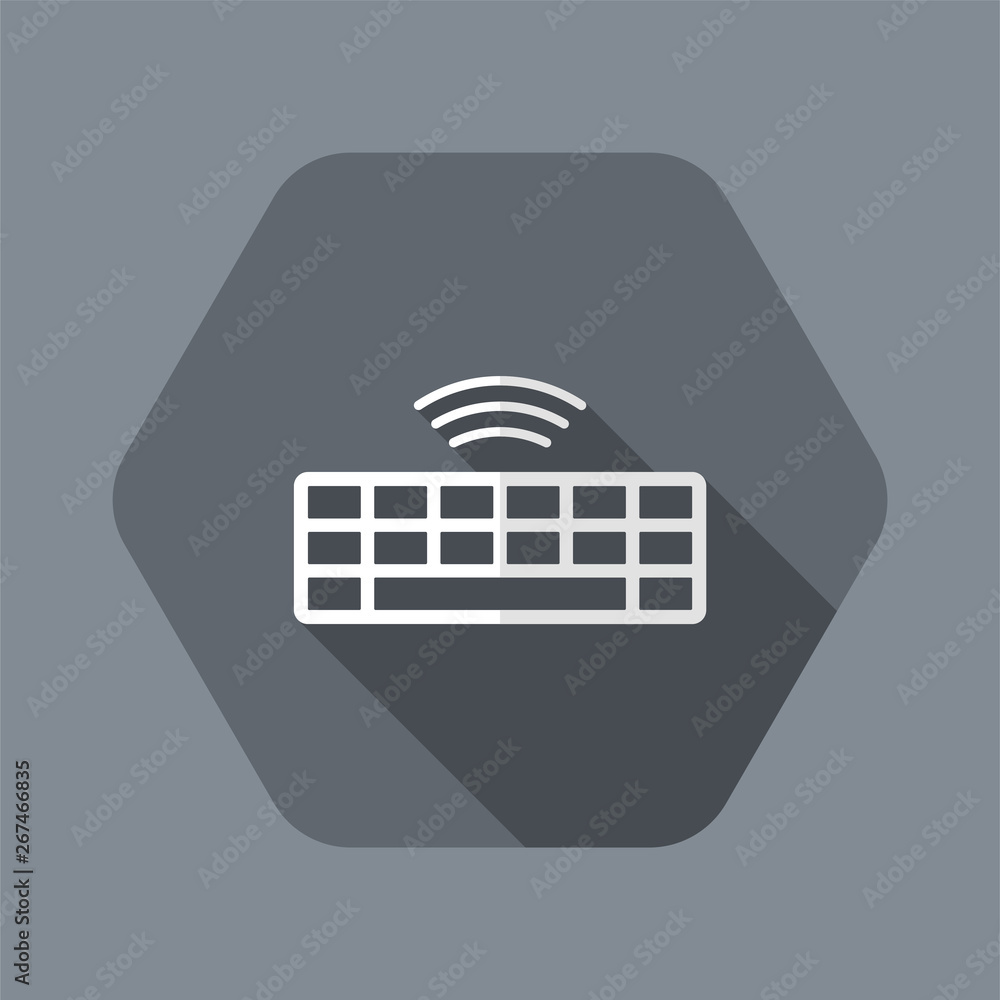 Poster wireless keyboard - vector flat minimal icon