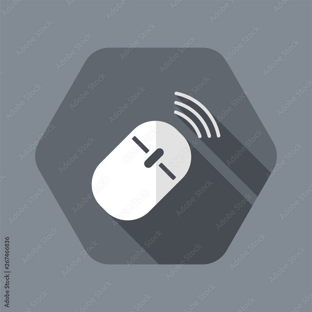 Poster wireless mouse - vector flat minimal icon