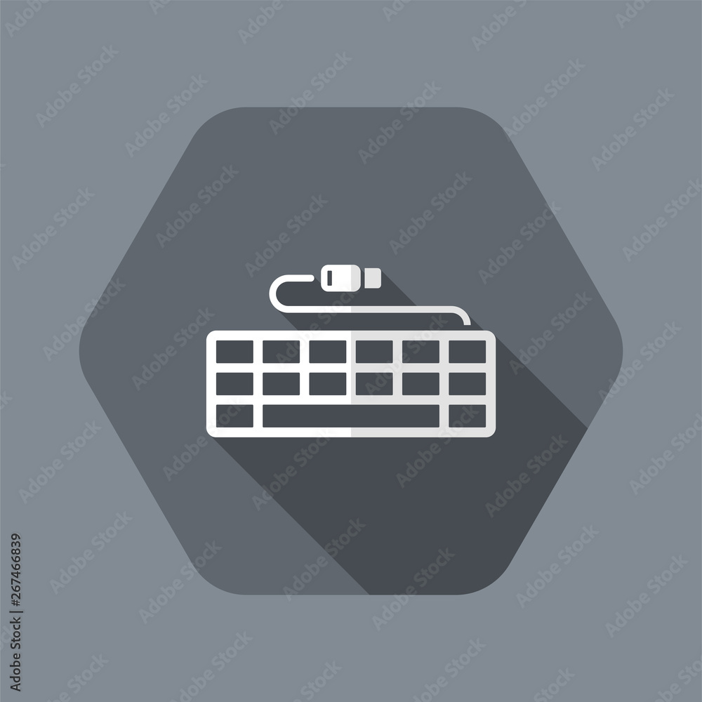 Poster usb keyboard - vector flat minimal icon