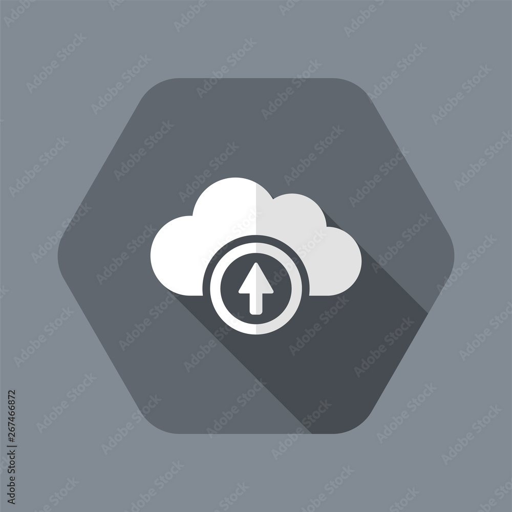 Poster cloud upload - vector flat minimal icon