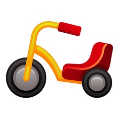 Plastic tricycle icon. Cartoon of plastic tricycle vector icon for web design isolated on white background