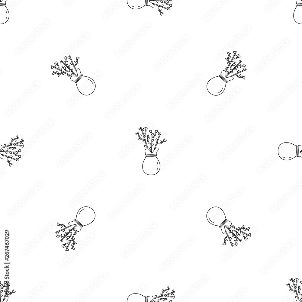 Poster plant seed pattern seamless vector repeat geometric for any web design