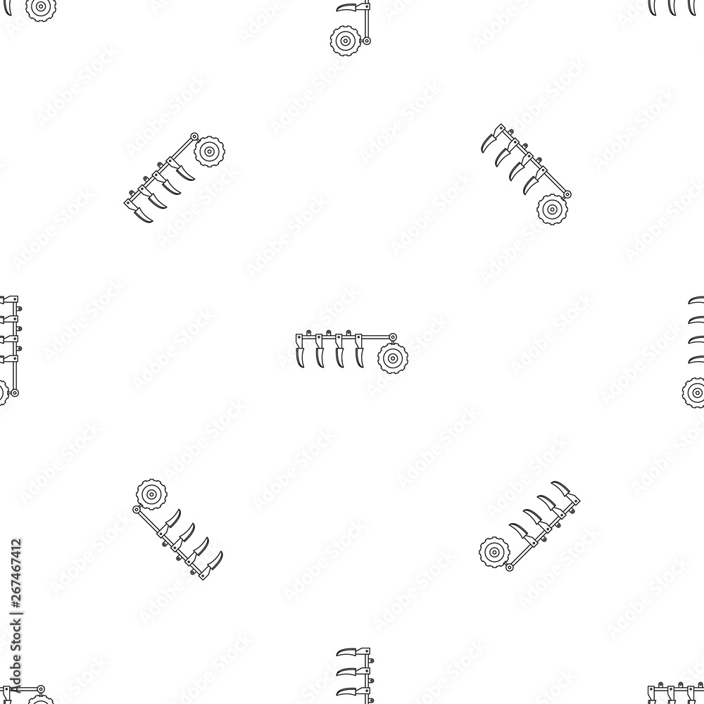 Poster tractor plow pattern seamless vector repeat geometric for any web design