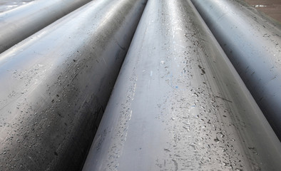 Gray metal pipes (tubes) surface
