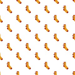 Sock with pompon pattern seamless vector repeat for any web design