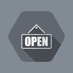 Open signboard store icon