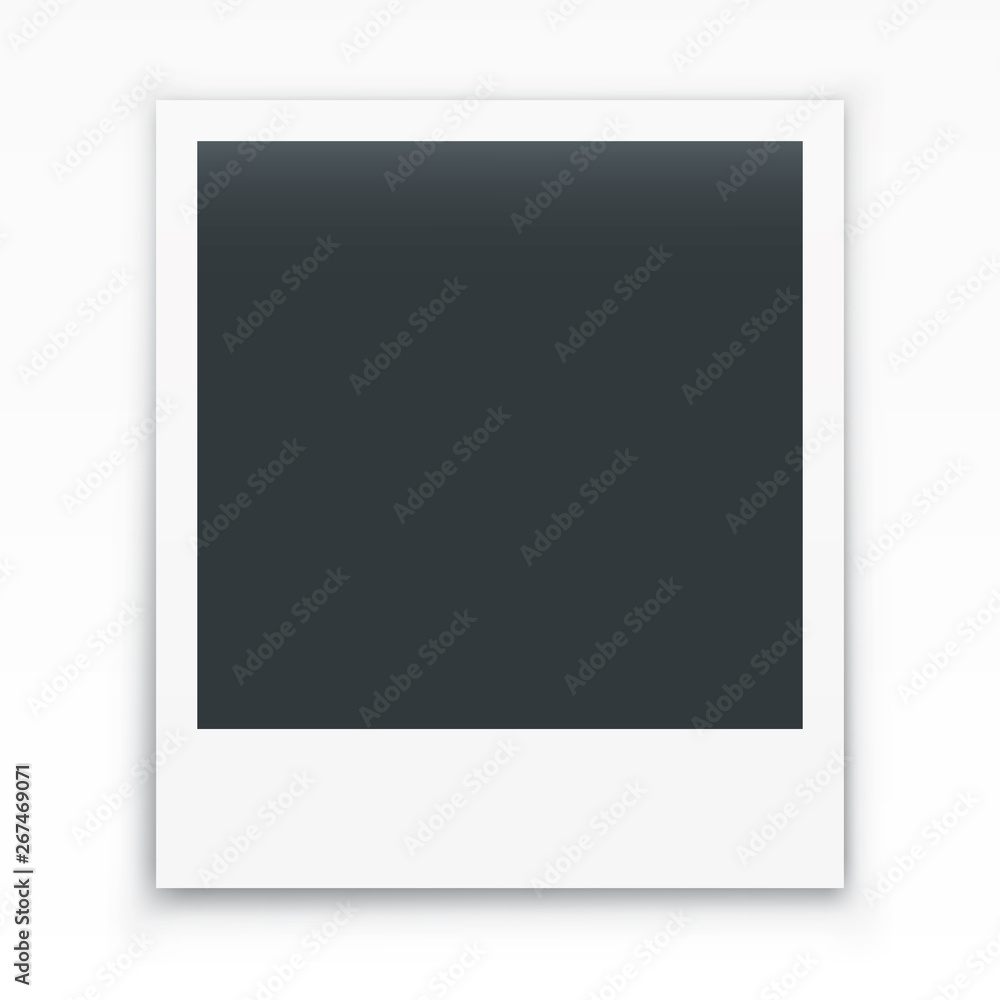 Wall mural polaroid photo frame with shadow. vector