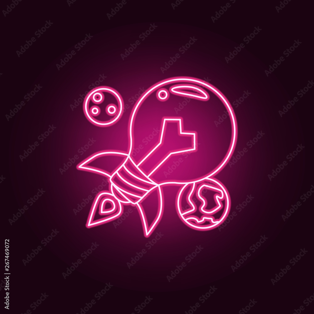 Poster light bulb neon icon. elements of idea set. simple icon for websites, web design, mobile app, info g