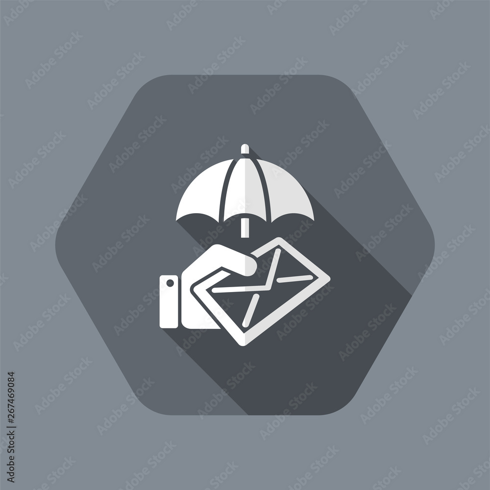 Poster protected mail - minimal vector icon