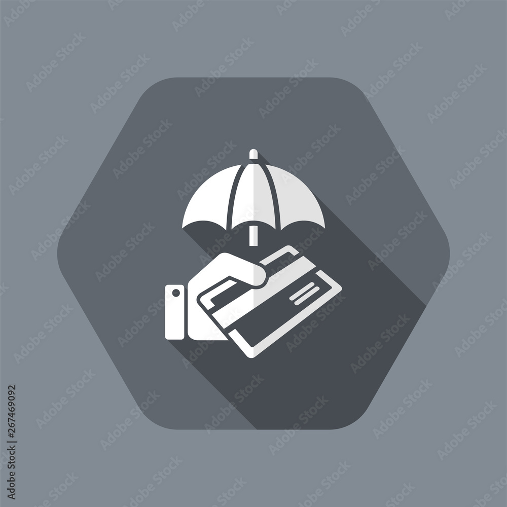 Poster secure credit card - minimal vector icon
