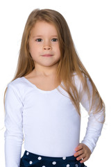 Fototapeta premium Portrait of a little girl close-up.