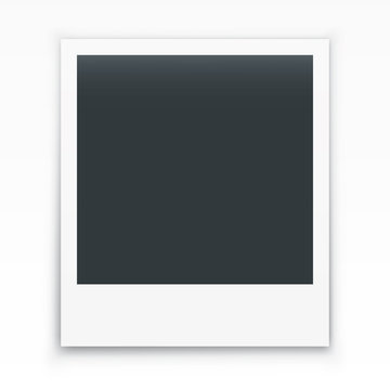 Polaroid photo frame with shadow. Vector