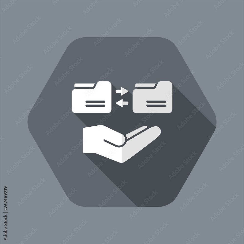 Poster service offer - folder synchronization - minimal icon