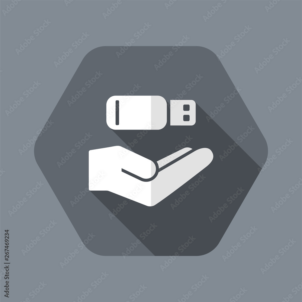 Poster service offer - usb memory archiving - minimal icon