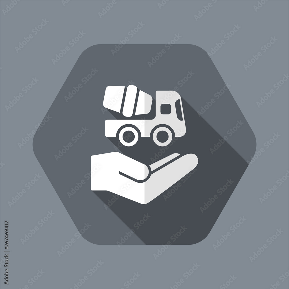 Poster building concept - minimal vector icon