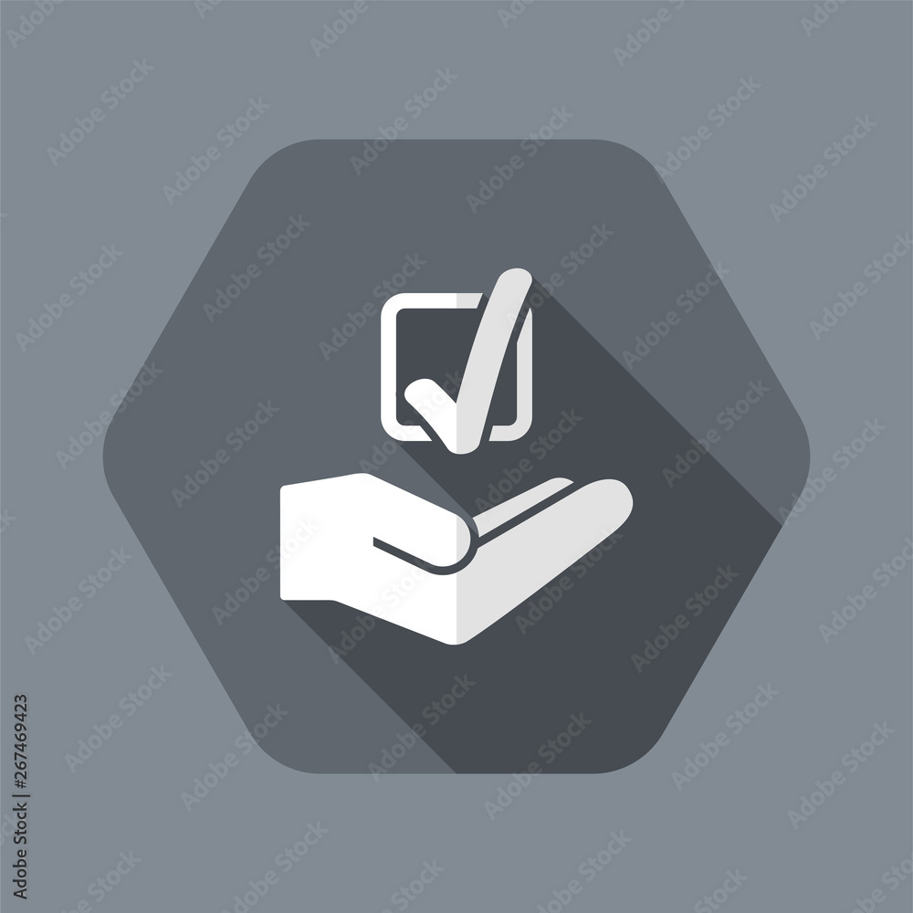 Poster option check - minimal vector icon