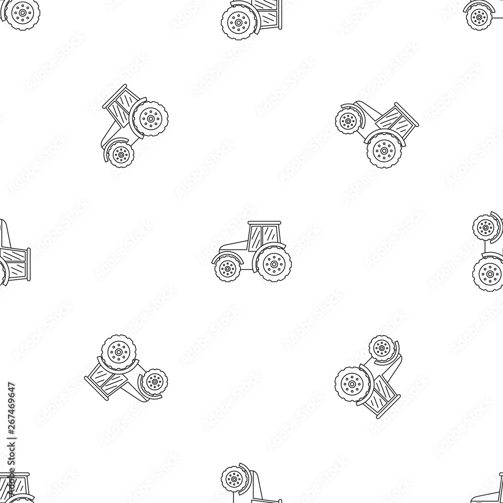 Poster tractor pattern seamless vector repeat geometric for any web design