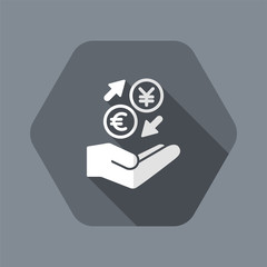 Money exchange services - Euro/JPY - Minimal icon