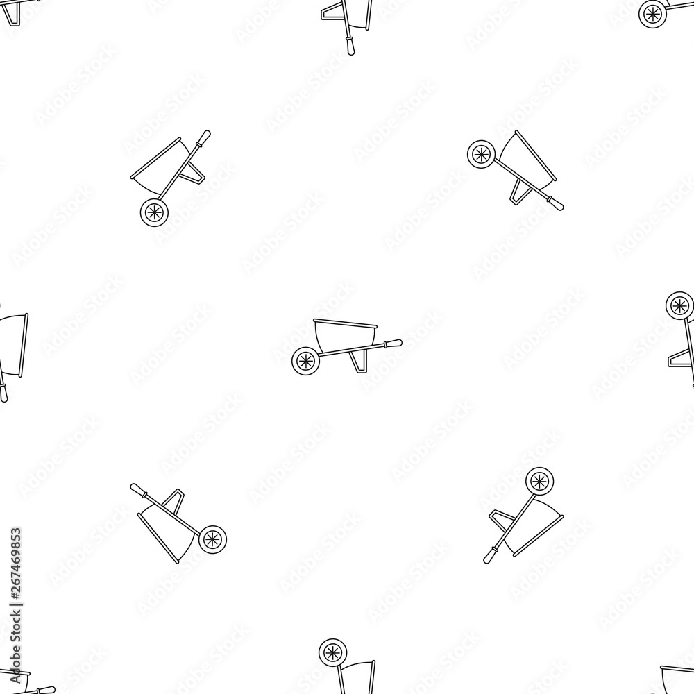 Poster one wheel barrow pattern seamless vector repeat geometric for any web design