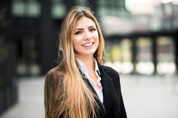 Smiling young business woman