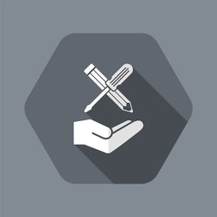 Custom assistance flat icon