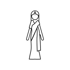 a girl in a sari icon. Element of India for mobile concept and web apps icon. Outline, thin line icon for website design and development, app development