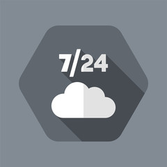Cloud data service 7/24 - Vector web icon