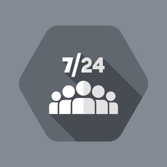 Fototapeta premium 7/24 team - Vector web icon
