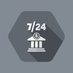 Banking services 7/24 - Vector flat icon