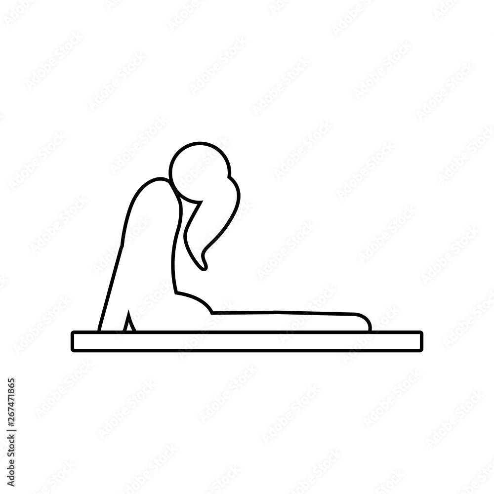 Poster girl in yoga pose icon. element of india for mobile concept and web apps icon. outline, thin line ic