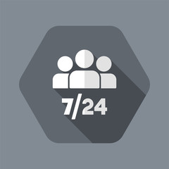 Team services 7/24 - Vector web icon