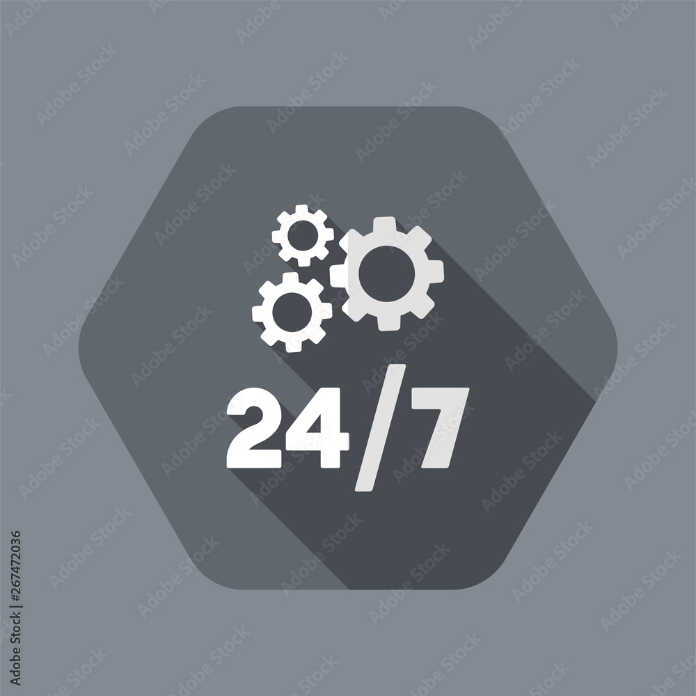 Poster steady technical support 24/7 - vector web icon