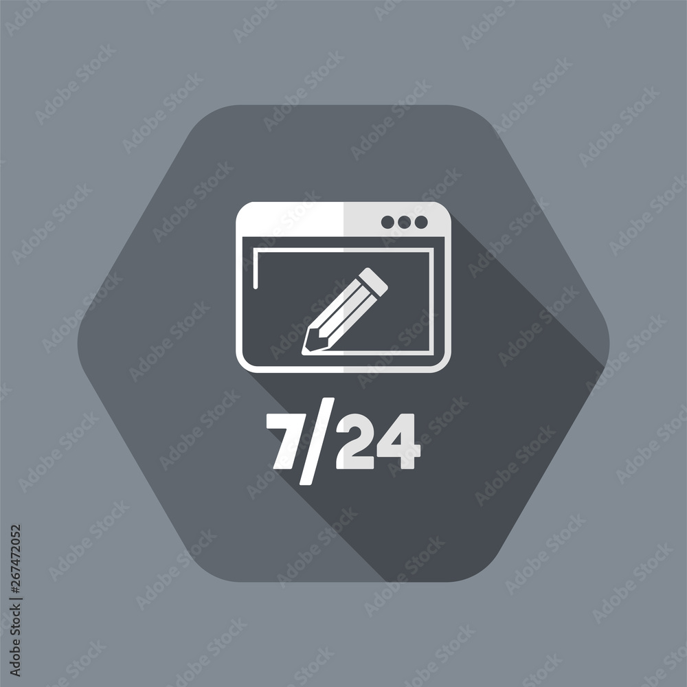 Poster customized web services 7/24 - vector web icon