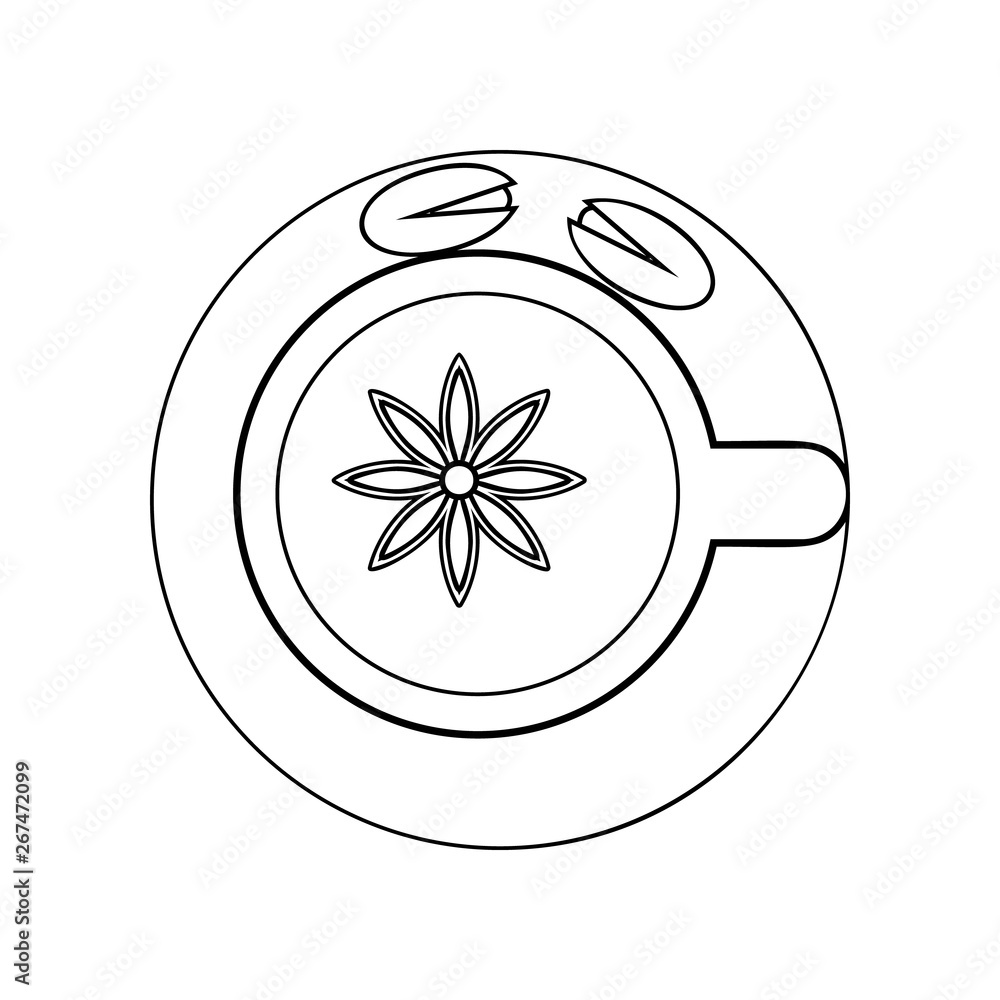 Aufkleber indian coffee with pistachios and spices icon. element of india for mobile concept and web apps icon