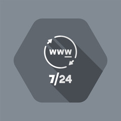 Steady internet services 24/7 - Vector web icon