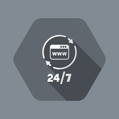 Full internet services 24/7 - Vector web icon